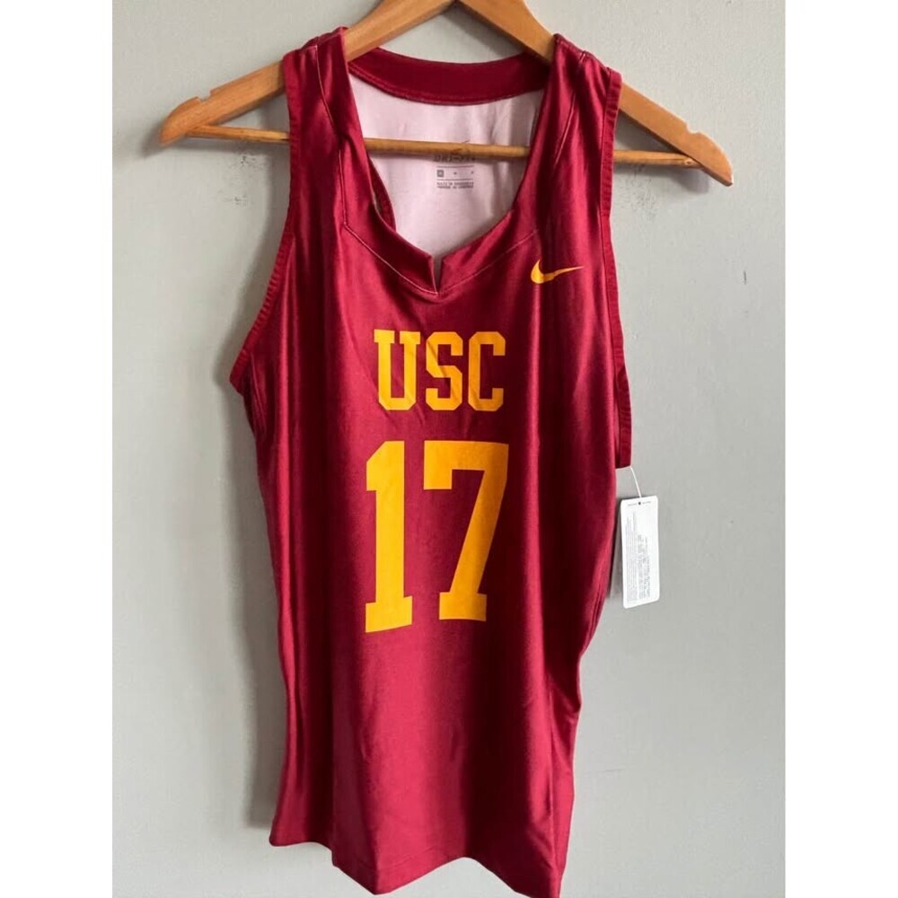 NWT Nike Sample USC Trojans Basketball Jersey Tank Top Womens M Red 17